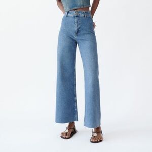 Zara High-Wasted ZW Sailor Straight Jeans